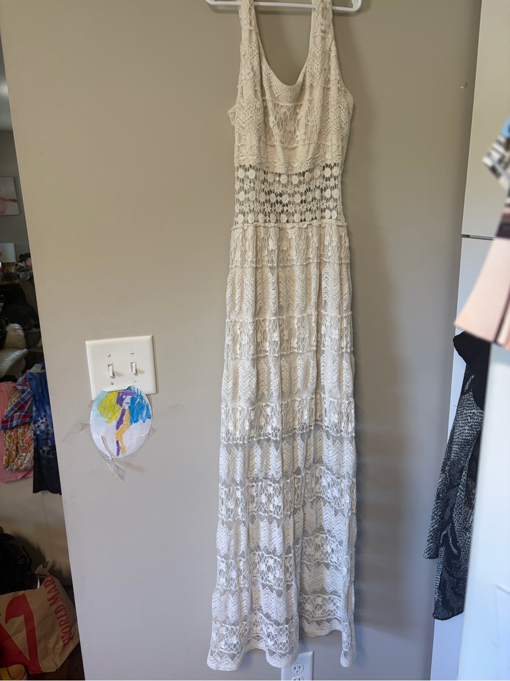 Maurices Cream Crochet Lace Maxi Dress